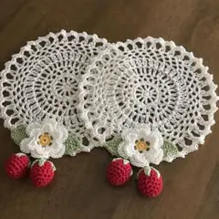 ✤レース編みドイリー2枚セット✤ハンドメイド