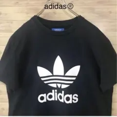 古着 アディダス 常田大希 デカロゴ ビッグプリント Tシャツ 黒 L