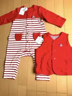 ミキハウス　ロンパース　ニットキルトベスト　【新品】