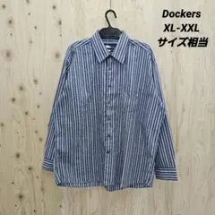 『 DOCKERS (アメリカ古着) 』ストライプシャツ/XL-XXLサイズ相当