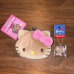 日焼けキティ がま口 コインケース ♡ ぷっくりったいプチボールチェーン セット