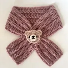 ハンドメイド くまさんマフラー　かぎ針編み