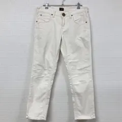 674 Lee ホワイト コーデュロイ風スリムフィットデニムパンツ M
