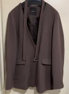 anuans アニュアンス スリットスリーブノーカラージャケット ブラウン