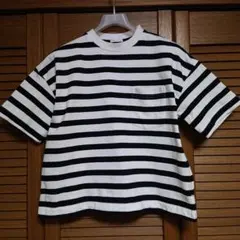 GU ジーユー ボーダー半袖Tシャツ (M)