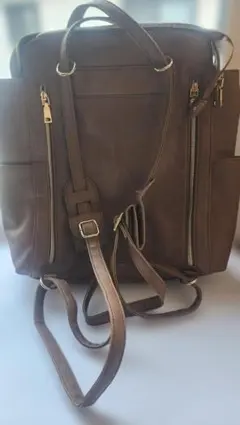 ブラウン合成皮革バックパック