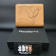 新品　マンハッタナーズ 二つ折り財布 本革 小銭入れあり フィグパースのサムネイル