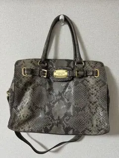 美品】コーチ COACH トートバッグ パイソン柄 ヘビ A4収納 肩掛け可