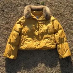 Y2K】MOUSSY ファー付きダウンジャケット オレンジ 平成ギャル - メルカリ