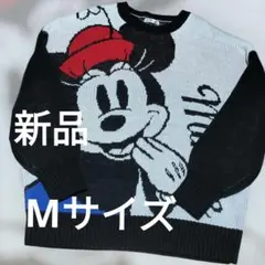 レア⭐️新品　ディズニー　ミニーマウス　ニット　Мサイズ　ゆったり　黒ブラック