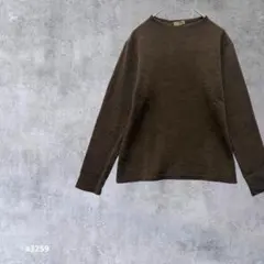 【菜茶】 高領針織衫 上衣 毛衣 100%羊毛 棕色 42