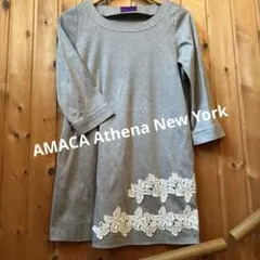 AMACA ×アシーナニューヨーク　グレー 七分袖 ワンピースチュニックアマンダのサムネイル