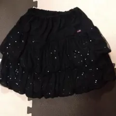メゾピアノ　Ｌ　160 ブラック　スパンコール　スカート