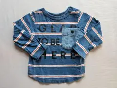 BREEZEブリーズ☆長袖Tシャツ （80）青　ボーダー