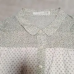 アズノゥアズピンキー 花柄 五分袖コットンブラウス