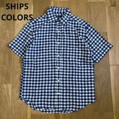 美品　SHIPS COLORS ギンガムチェック 半袖シャツ　シップス　リネン混のサムネイル
