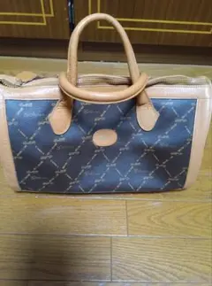 美品レザーキャンバス ボストンバッグ