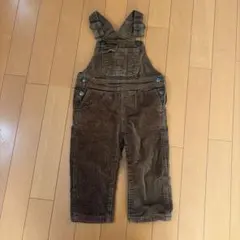 petit main 茶色コーデュロイオーバーオール 90cm
