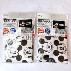 ミッキー　車用　サイドガラス　カーテン　日よけ　吸盤　白　黒　2枚　セット
