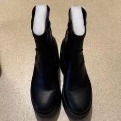 R&E 厚底モールドソールショートブーツ ブラック Lサイズ