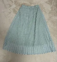 GU　ギンガムチェック　ロングプリーツスカート