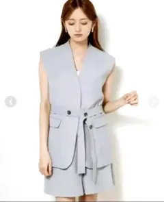 Snidel 新品 未使用 タグ ベスト ジレ ブルー セットアップ スナイデル