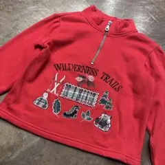90年代USA古着 クリスマス ハーフジップ 5T 110cm