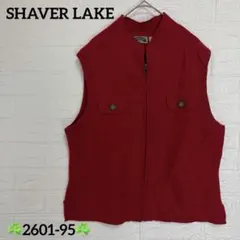 SHAVER LAKE ウール100% ジップアップベスト ボイルドウール 赤系のサムネイル
