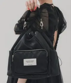 美品　beautiful people STUDIOUS別注　ナイロン巾着バッグ