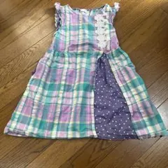 KP ノースリーブ ワンピース チェック ニットプランナー 130