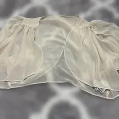 アイボリー シフォン フリルカーディガン