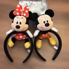 ミッキーマウス　ミニーマウス　カチューシャセット