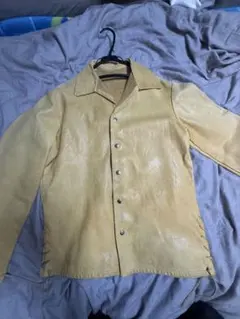 HOBEREAU ラムレザージャケット イエロー シャツジャケット レザー 