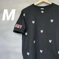 や*ほ様 【マジェスティック】ヤンキース　総柄　メンズtシャツ　ブラック　Mのサムネイル
