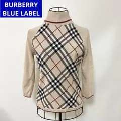 タグ付美品　バーバリーブルーレーベル　ノバチェック　タートルネックニット　y2k