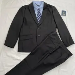 黒いストライプスーツ（シャツ・ネクタイ付き）　150Ｅサイズ