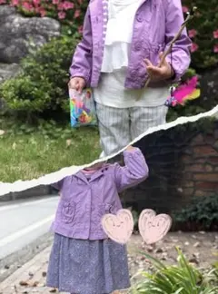 【極美品】babyGap リボン付カーディガン 90cm ラベンダー