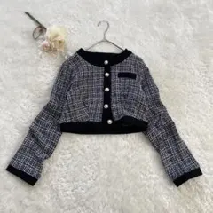 1038〈シーイン〉〈S〉ツイードジャケット/ビックボタン/カーディガン