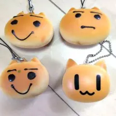 かおもじねこ ☆ パン スクイーズ マスコット キーホルダー 10個 かおもじねこ ☆ パン スクイーズ マスコット キーホルダー 10個