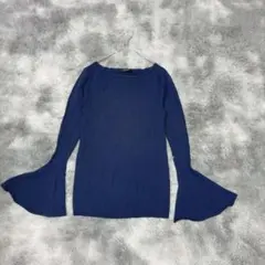 MICHEL KLEIN ミッシェルクラン フレアスリーブ リブニット 38