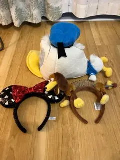 ディズニー カチューシャ(ミニー/スリンキー)&ドナルド帽子 セット
