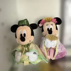ミッキー&ミニー　ひな祭り　ぬいぐるみバッジセット