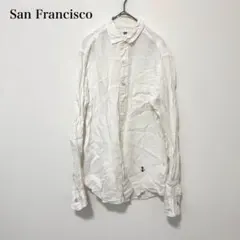 サンフランシスコ リネンシャツ ホワイト アンカー刺繍 イカリ 聖林公司