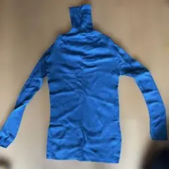 UNIQLO 青 長袖セーター L 100%毛