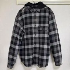 Supreme Waffle Plaid Hooded Shirt Blackのサムネイル