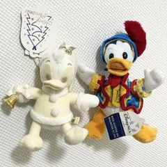 【タグ付き】レトロ　ドナルド　2体セット　ぬいぐるみ マスコット　バッジ バッチ