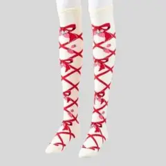 オーバーニーソックス いちご柄 眞白ありす しまむら 中赤