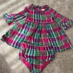 ポロラルフローレン　ピンクチェック　ワンピース　24m/90cm