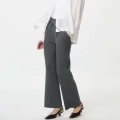 ユニクロ　ウォッシャブルリブニットパンツ　グレー