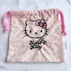 【 匿名配送!! 】 ハローキティ ヒョウ柄 ピンク レオパード 巾着 小物入れ